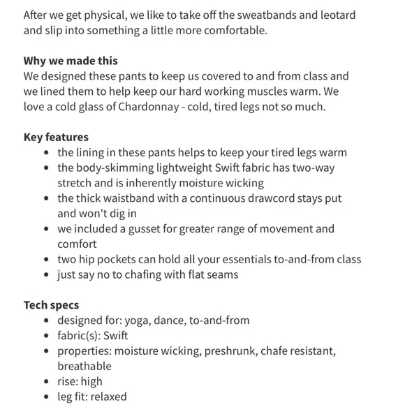 Lululemon Dance Studio Pant II *lined Dune - Picture 3 of 12